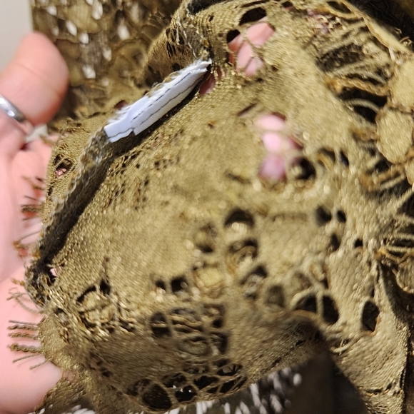 J CREW olive green lace top with built in cami size 2 - Picture 12 of 14